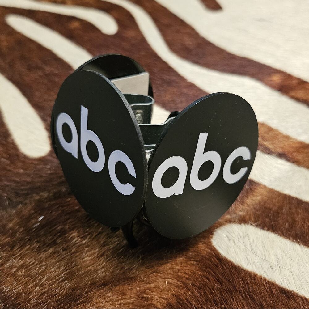 Vintage New ABC TV Network Mic Flag โ Broadcast Microphone Cube (2.25" x 2.25")